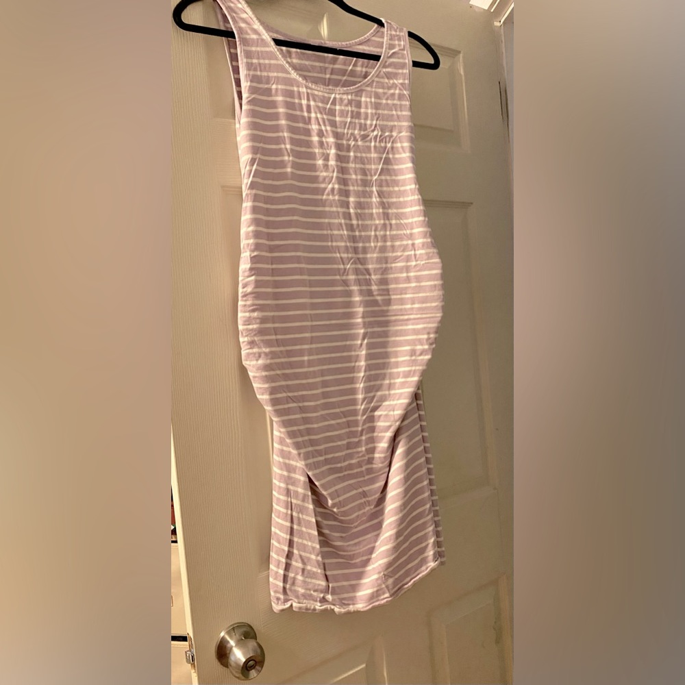 Maternity L dress purple and white